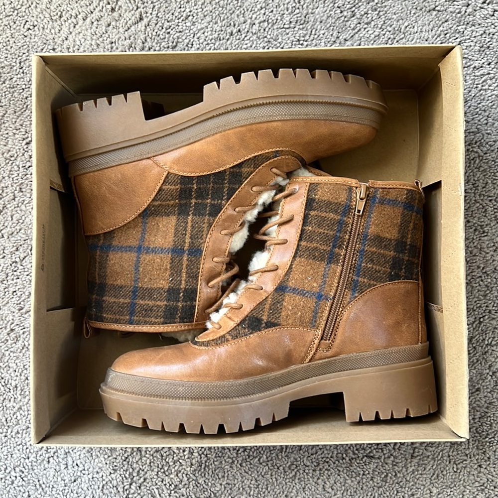 NIB✨LUCKY BRAND Wool Plaid Winter Boots